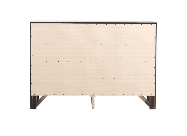 English Elm Marilla Modern 5-Drawer Chest with Dovetail Drawers, Wood Veneer Durability & Nickel Hardware Finish Black 43 L x 61 W x 19 H B078112176