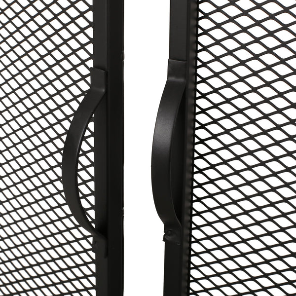 English Elm Christopher Knight Home® - FIREPLACE Samantha Iron Screen with Matte Finish, Handcrafted Mesh Guard, Dual Doors & Sleek Frame Black 67721.00