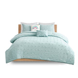 Urban Habitat Kids Callie Shabby Chic Cotton Jacquard Pom Pom Comforter Set UHK10-0131 Aqua