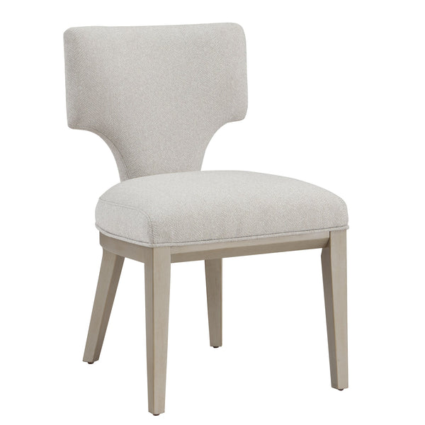 English Elm Ivory Curved Back Side Chairs Set of 2 — Padded Linen Seats, Champagne Wood Legs, Elegant Comfort B062P209264