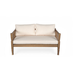 English Elm 4-piece Outdoor Acacia Wood Conversation Set with Deep Seating Cushions for Patio SD100002AAE