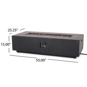English Elm Christopher Knight Home® - Outdoor 50000 Btu Rectangular Iron Fire Pit - Modern, Stylish Heat Source For Patios & Gatherings 72396.00BLKBRS-50K_67760.00BLK