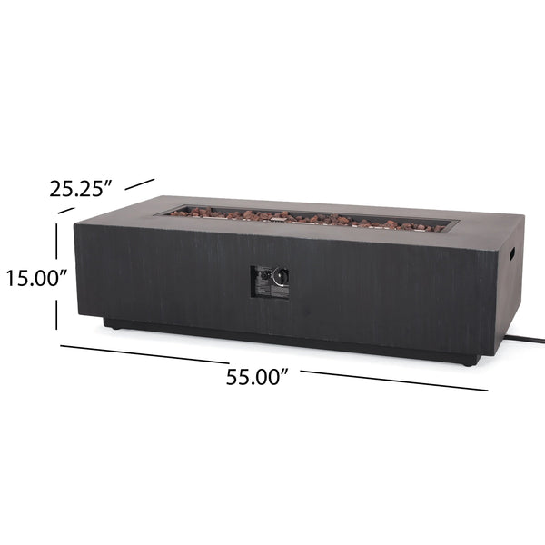 English Elm Christopher Knight Home® - Outdoor 50000 Btu Rectangular Iron Fire Pit - Modern, Stylish Heat Source For Patios & Gatherings 72396.00BLKBRS-50K_67760.00BLK