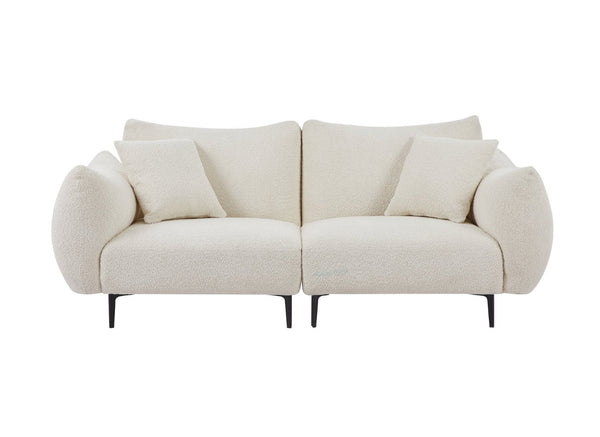 English Elm Oversized Sherpa Loveseat Sofa - Plush 2-Seater With Metal Legs & Pillows For Modern Living Spaces W542S00052-GIGA