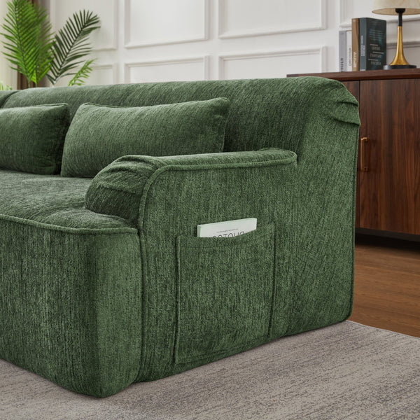 English Elm Chenille L-Shape Oversized Sofa - Plush, No Assembly Minimalist Couch For Living Rooms & Apartments W2339S00068