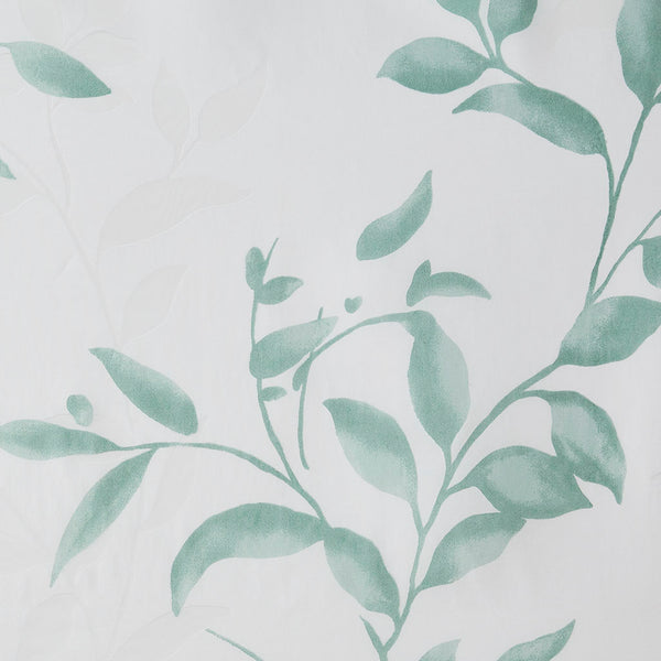 JLA Home Madison Park - Burnout Botanical Shower Curtain with Textured Burnout Detail, Water-Resistant, Machine Washable Elegance Seafoam MP70-6631