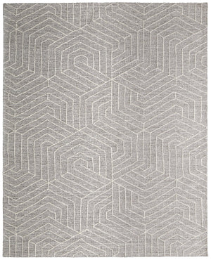 Feizy Rugs Emerson Handcrafted Wool Geometric Rug - Contemporary Abstract Design For Modern Home Décor Gray,Ivory Wool T32t8015gryivyc50