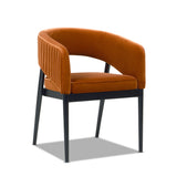 English Elm Mirah Modern Open Barrel Dining Chair, Burnt Orange Performance Velvet