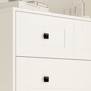 English Elm Chest Of Drawers - Elegant 5-Drawer Storage Solution In Ancient White For Rustic & Modern Spaces W2139P241084