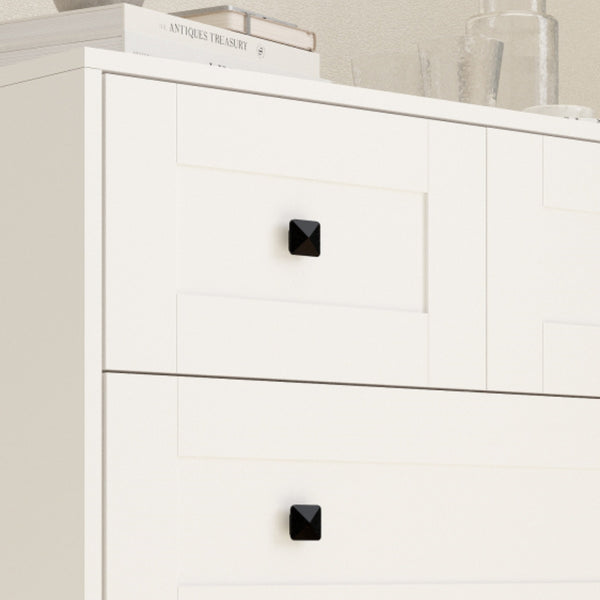 English Elm Chest Of Drawers - Elegant 5-Drawer Storage Solution In Ancient White For Rustic & Modern Spaces W2139P241084