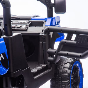 English Elm 24v Two Seat Kids Electric Dump Truck Six Wheel 4wd Utv with Parental Remote Blue W1578P268993