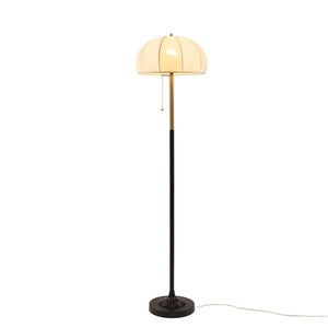 English Elm Textured Ribbed Ceramic Floor Lamp Fluted Fabric Dome Shade Warm Ambient Living Room B035P496602