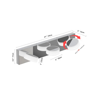English Elm Led Modern 3-Light Oval Acrylic Vanity Light With Chrome Base – Dimmable Remote Control Fixture 21" W2312P374889