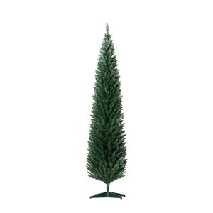 English Elm Homcom 8' Slim Pencil Christmas Tree With 618 Realistic Branch Tips – Perfect For Small Spaces! W2225P249664