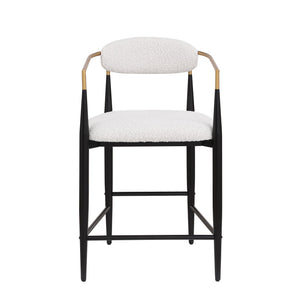 English Elm Christopher Knight Home® - Counter Stool Set Of 2 - Modern Minimalist Boucle Upholstered Stools With Elegant Iron Frame N771P249370B