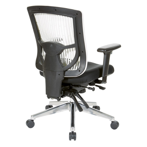 OSP Home Furnishings Contoured Plastic Back Manager Chair with Lumbar Support and Ergonomic Foam Seat 97898CWH-30