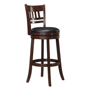 English Elm 360-Degree Swivel Bar Chair In Dark Cherry Finish - Solid Wood, Comfortable Footrest, Pub Height B011P220992