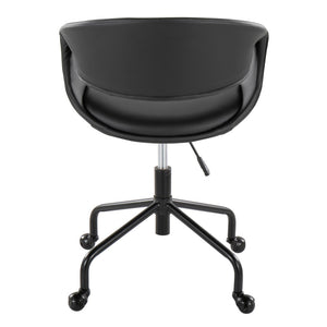 English Elm Task Chair with Chrome Five Star Base Grey Fabric Seat for Modern Home Office Use Black B202P474189
