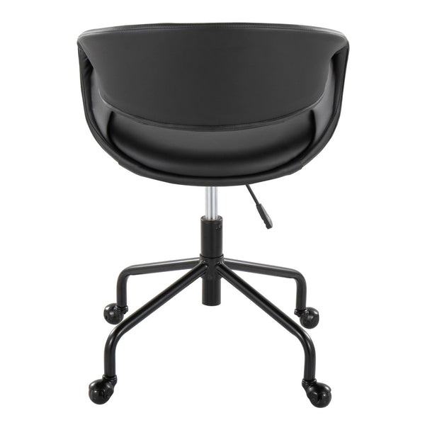 English Elm Task Chair with Chrome Five Star Base Grey Fabric Seat for Modern Home Office Use Black B202P474189