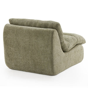 English Elm Upholstered Cocoon Accent Chair Ergonomic Curved Frame Soft Breathable Fabric Lounge Seat Green T3623P434428