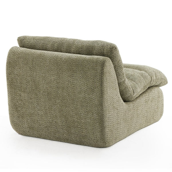 English Elm Upholstered Cocoon Accent Chair Ergonomic Curved Frame Soft Breathable Fabric Lounge Seat Green T3623P434428
