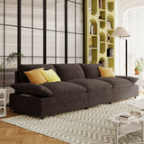 English Elm [ Video Provided] 119.5'' 3 Seater Sofa With 2 Storage Units , For Living Room, Office, Apartment