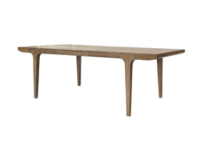 English Elm Leg Eucalyptus Dining Table - Tan Solid Wood & MDF, Extendable 78"→100", Curved Tapered Legs, Durable Veneer B2699P396165