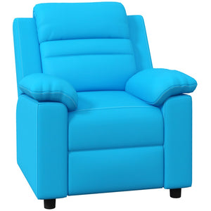 English Elm Qaba Kids Recliner Chair - Cozy Toddler Sofa With Recline, Armrest & Footrest For Ages 3-9, Blue W2225P229378-GIGA