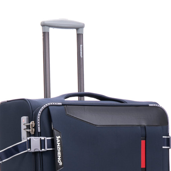 English Elm Softside Expandable Spinner Luggage Set Four Piece Lightweight Travel Collection Blue T3292P343864