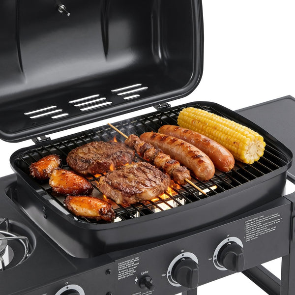 English Elm 2 Burner Propane Grill with Side Stainless Steel 24000 Btu Outdoor Patio W1820P341739