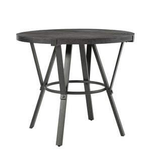 English Elm Wooden Round Counter Height Dining Set with Four Swivel Stools for Kitchen Nook B2748S00062