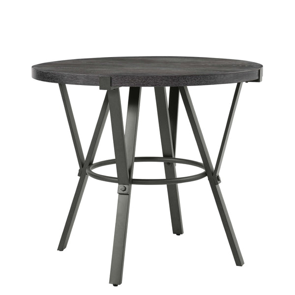 English Elm Wooden Round Counter Height Dining Set with Four Swivel Stools for Kitchen Nook B2748S00062