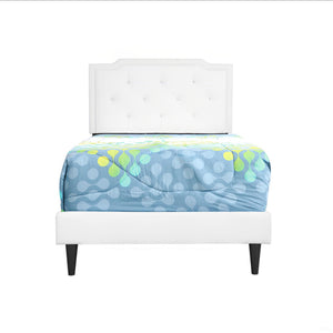 English Elm Deb Cappuccino Queen Bed with Tufted Adjustable Headboard, All-In-One Box, Sturdy Slat Support System White 5.5 L x 22.5 W x 45 H B078112131