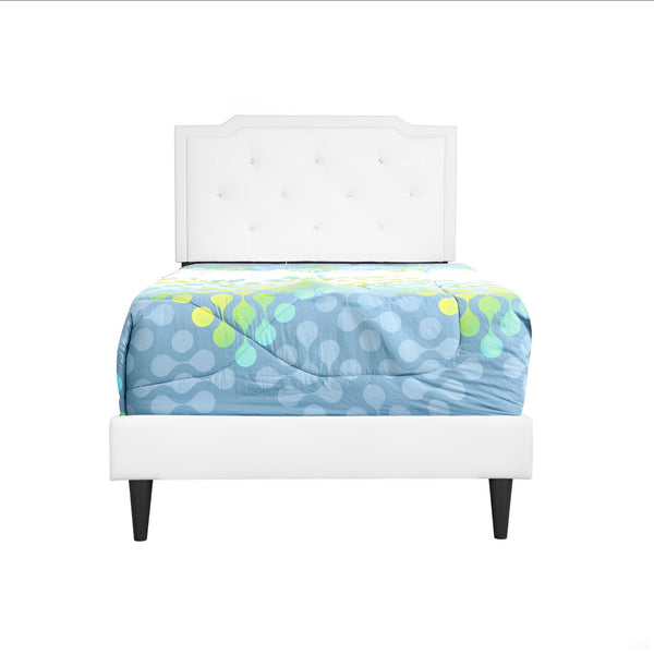 English Elm Deb Cappuccino Queen Bed with Tufted Adjustable Headboard, All-In-One Box, Sturdy Slat Support System White 5.5 L x 22.5 W x 45 H B078112131