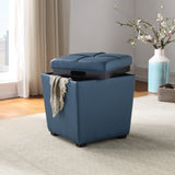 OSP Home Furnishings Rockford Storage Ottoman Slate Blue