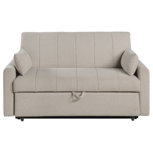 English Elm Westwind Bouclé Channel Tufted Sleeper Sofa with Pull Out Bed for Guest Rooms Beige B062P451684