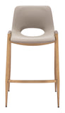 Desi Counter Stool - Set of 2 Beige & Gold 109733 Zuo Modern