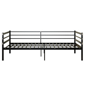English Elm Children's Metal Loft Bed with Wraparound Guardrail Sofa Frame Matte Black Finish W3752P464553