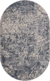Unique Loom Oasis Wave Machine Made Abstract Rug Gray, Ivory/Navy Blue 5' 0" x 8' 0"