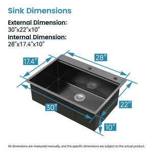 English Elm Stainless Steel Handcrafted Matte Black Single Bowl Kitchen Sink with Prep Accessories T3177P296189