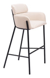 Bremor Barstool Beige 110174 Zuo Modern