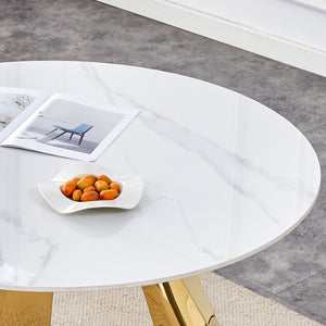 English Elm 2dt-dx-107-smgt Round Granite Dining Tabletop 42 Inch Veined Stone Surface Seats Four W2920P225044
