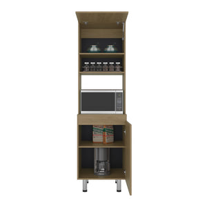 English Elm Austin Freestanding Pantry Cabinet with Appliance Shelf and Dual Enclosed Storage Zones B200P445766
