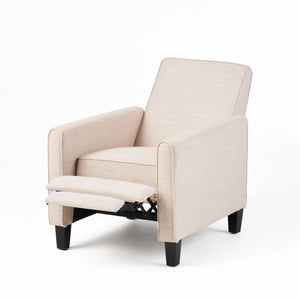 English Elm Christopher Knight Home® - Light Beige Linen Push Back Chair with Plush Padding, Ergonomic Recline, Durable Frame for Home Comfort 52422.00FLBEI