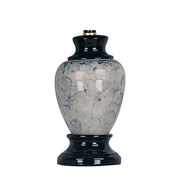 English Elm 13" Elegant Urn-Shaped Ceramic Table Lamp With Black Marble Finish & Burgundy Linen Shade For Cozy Ambiance B072116108