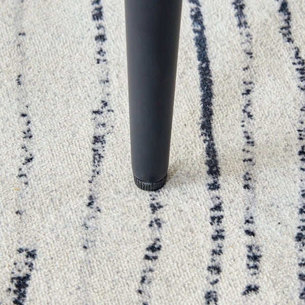 English Elm Table Set: Stylish Walnut Grain Dining Table With 6 Ergonomic Black Pu Chairs For Modern Homes W1151S04286-GIGA