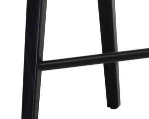 Sunpan Dominic Counter Stool - Solid Oak Craftsmanship with Sculpted Seat for Elegant Modern Spaces Black