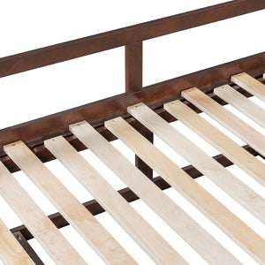 English Elm Wooden Twin to King Daybed with Trundle and Storage Drawers for Guest Rooms Espresso N708P336539P