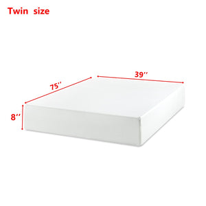 English Elm 8 Inch Twin Memory Foam Mattress Fiberglass Free Green Tea Charcoal Infused Sleep W311P371371
