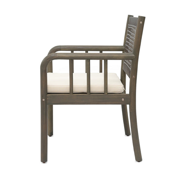 English Elm Stacking Outdoor Wicker Armchair Aluminum Frame Patio Dining Seat Weather Resistant N776P346165G